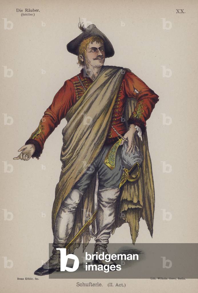 Schufterle, from Die Rauber (The Robbers) by Friedrich Schiller (colour litho)