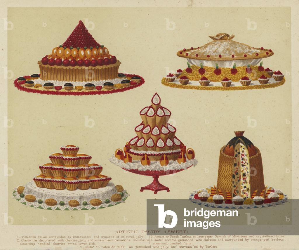 Artistic pastry (sweet) (chromolitho)