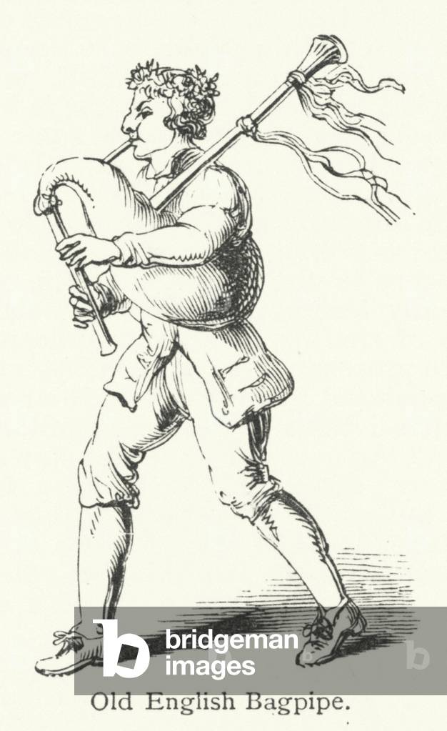 Old English Bagpipe (engraving)