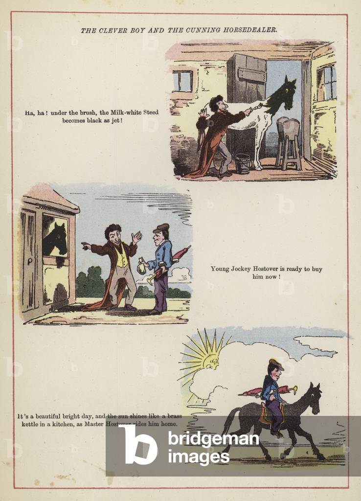 The clever boy and the cunning horsedealer (colour litho)