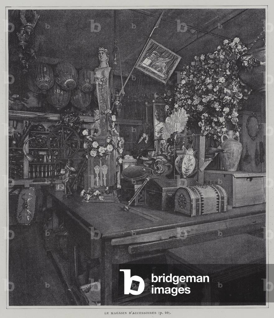 Props store at the Paris Opera (b/w photo)