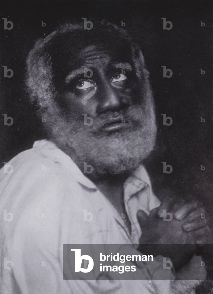 Theatrical make-up: Uncle Tom (b/w photo)