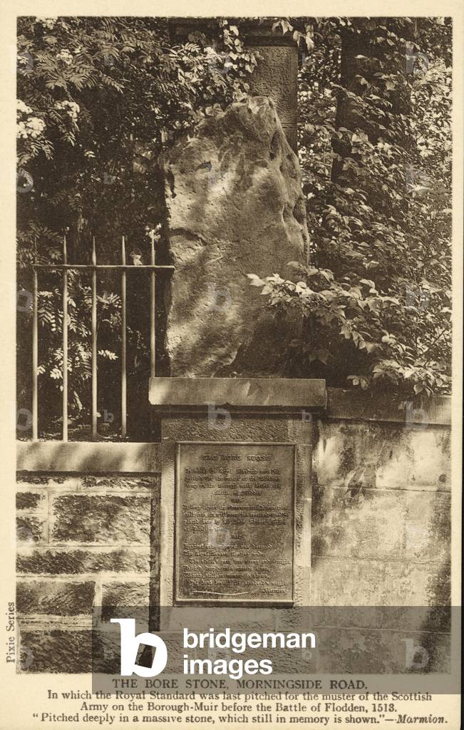 The Bore Stone, Morningside Road (b/w photo)