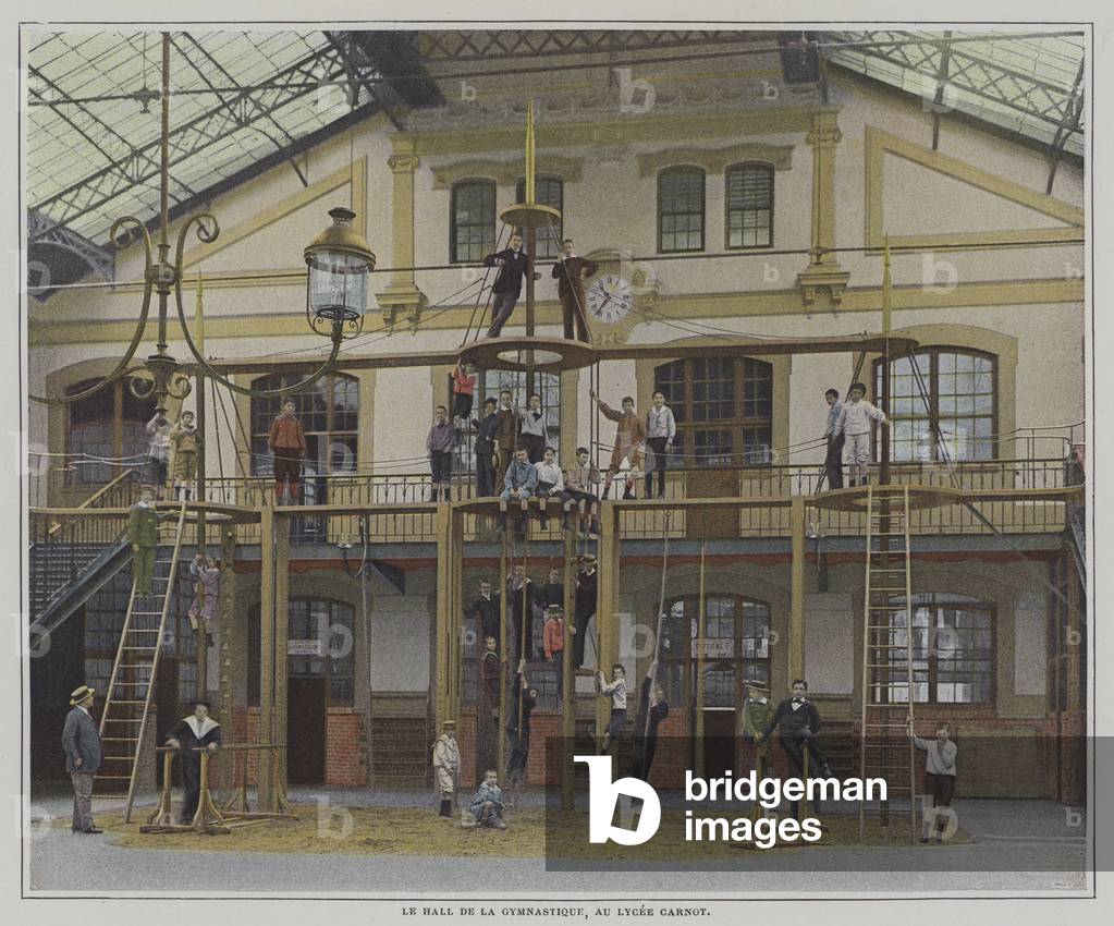 Gymnasium at the Lycee Carnot, Paris (colour photo)