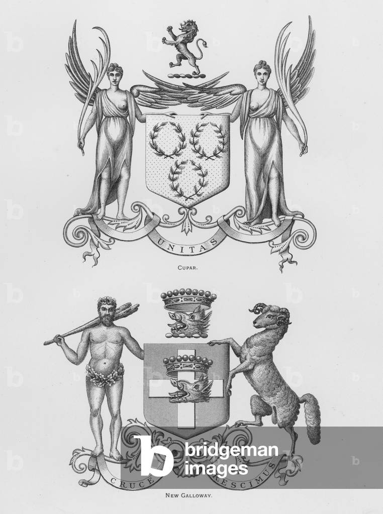 Public arms: Cupar; New Galloway (engraving)