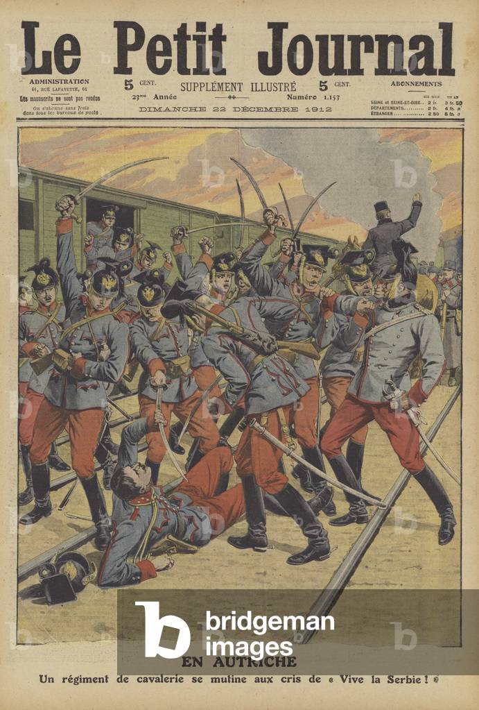 Mutiny of an Austrian Army cavalry regiment (colour litho)