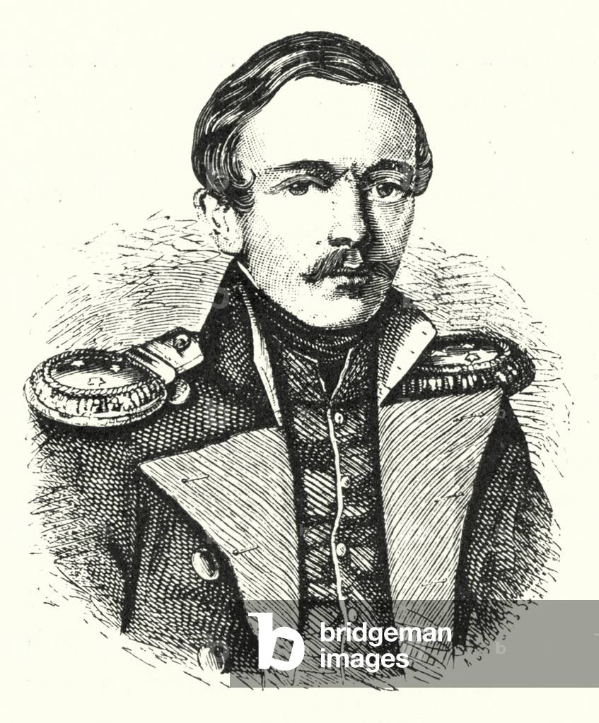 Mikhail Lermontov, Russian poet, writer and painter (engraving)