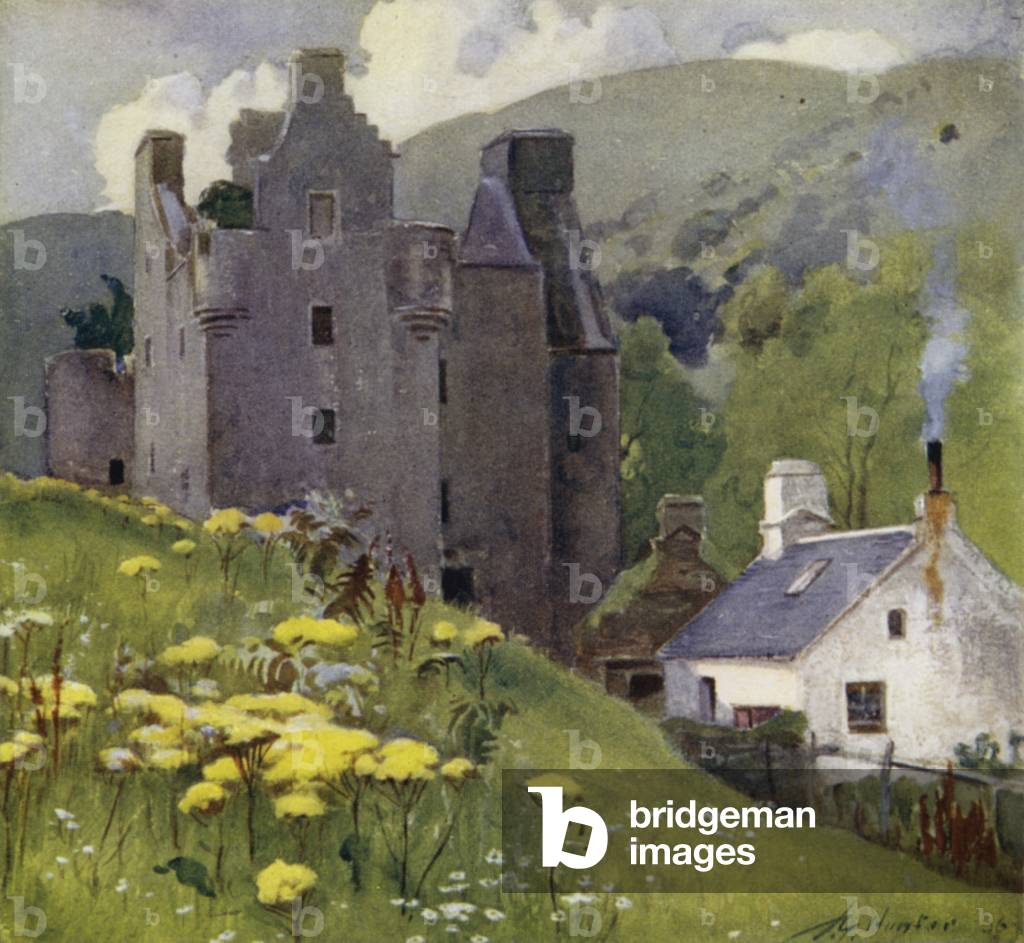 Dunderave Castle, Head of Loch Fyne (colour litho)