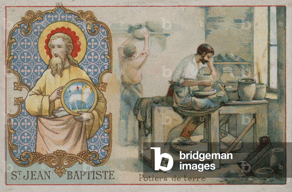 St John the Baptist and potters (chromolitho)