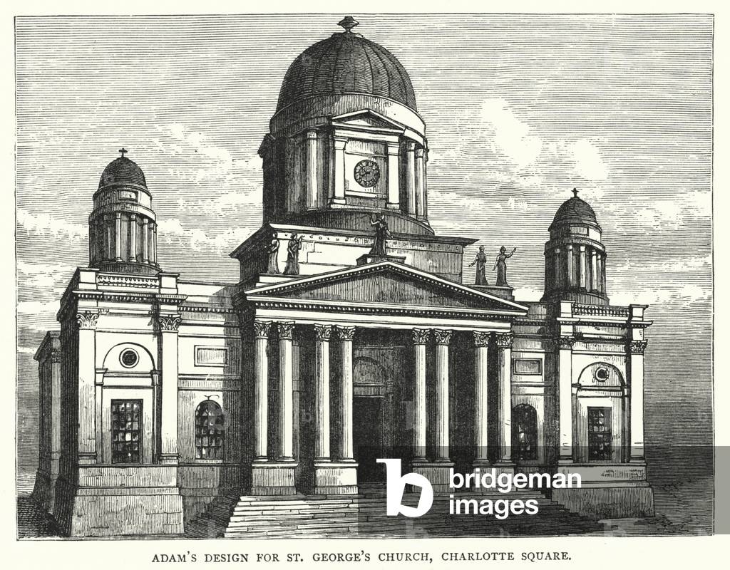 Adam's Design for St George's Church, Charlotte Square (engraving)