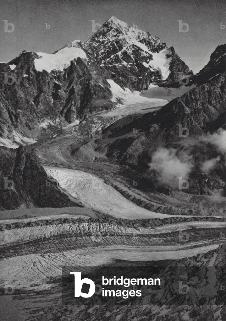 The Alps: The Dent Blanche from the South (b/w photo)