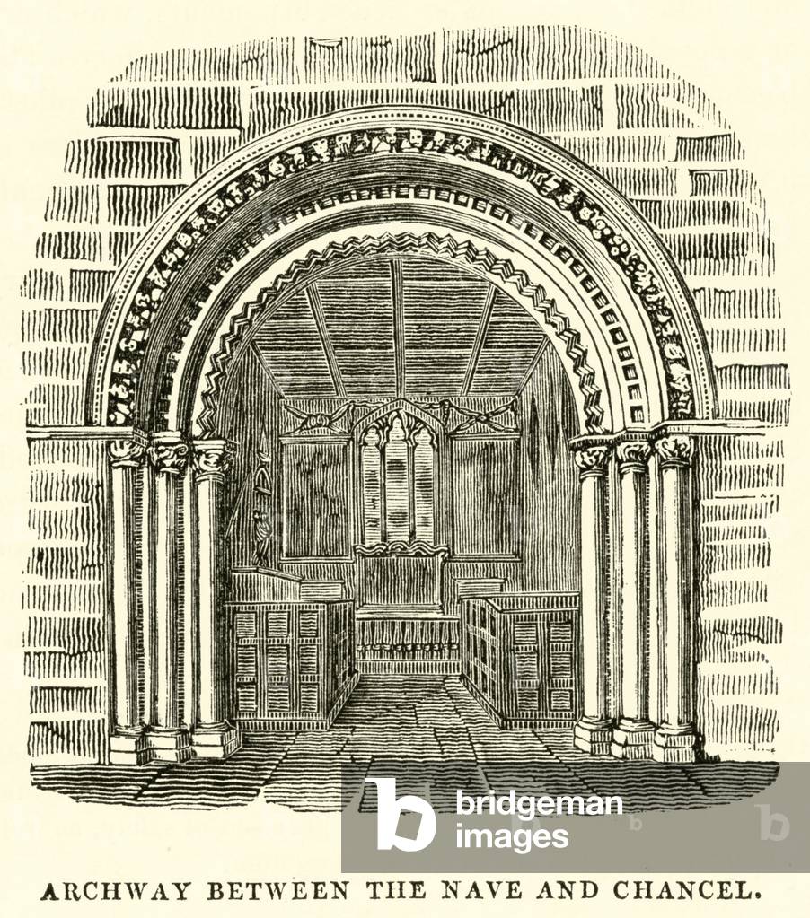 Archway between the nave and chancel (engraving)