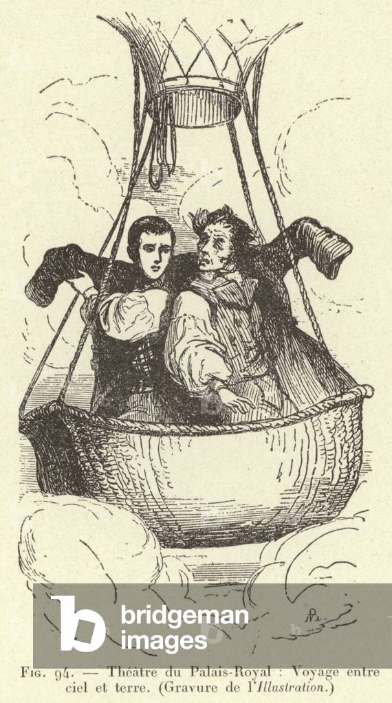 Theatre du Palais-Royal: Voyage entre ciel et terre, (Gravure de l'Illustration) (engraving)