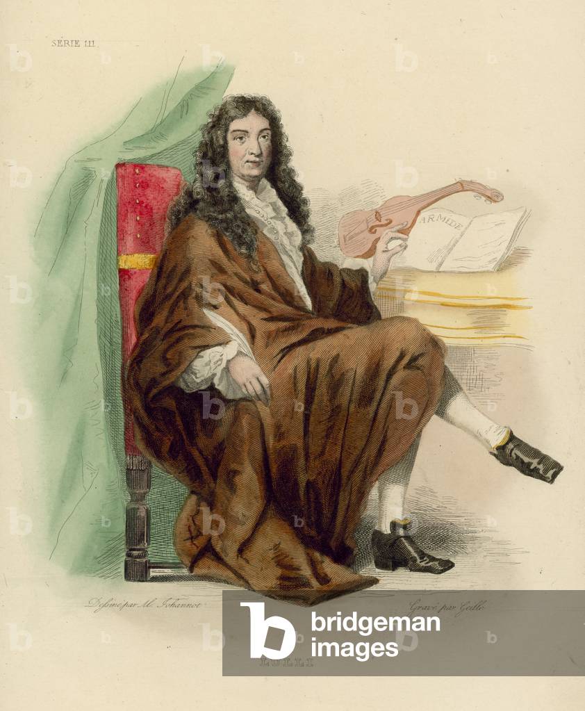 Jean-Baptiste Lulli (coloured engraving)