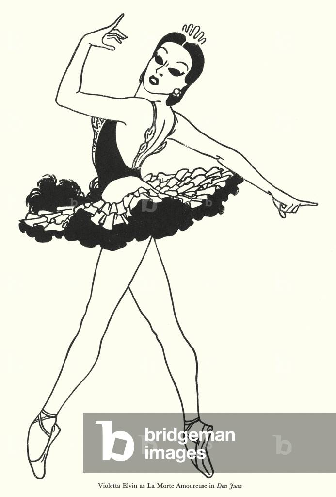 Violetta Elvin as La Morte Amoureuse in Don Juan (litho)