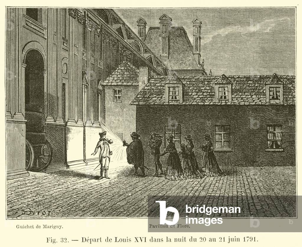 Depart de Louis XVI dans la nuit du 20 au 21 juin 1791 (engraving)
