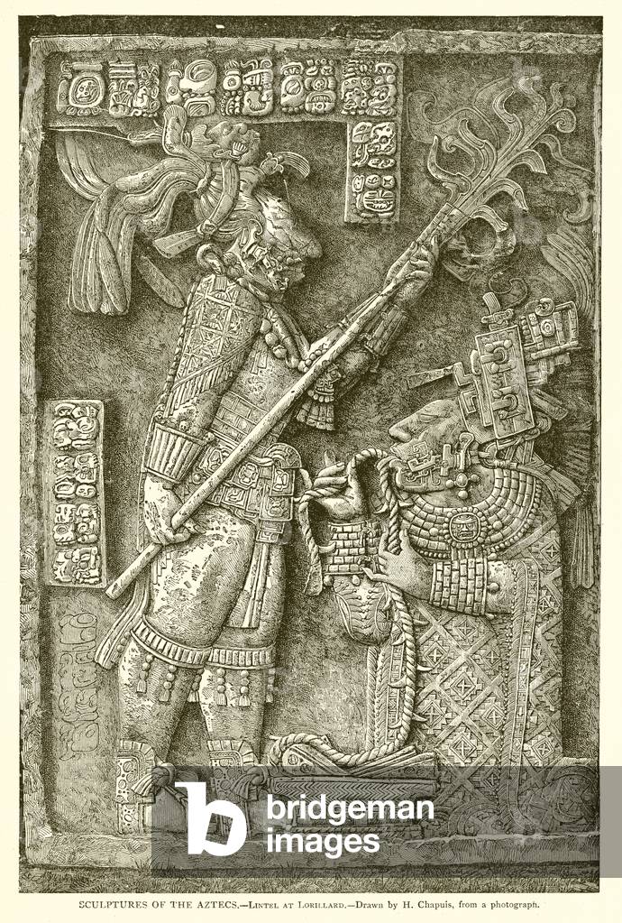 Sculptures of the Aztecs.--Lintel at Lorillard (engraving)