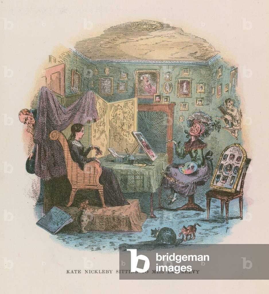 Illustration for Nicholas Nickleby (colour litho)