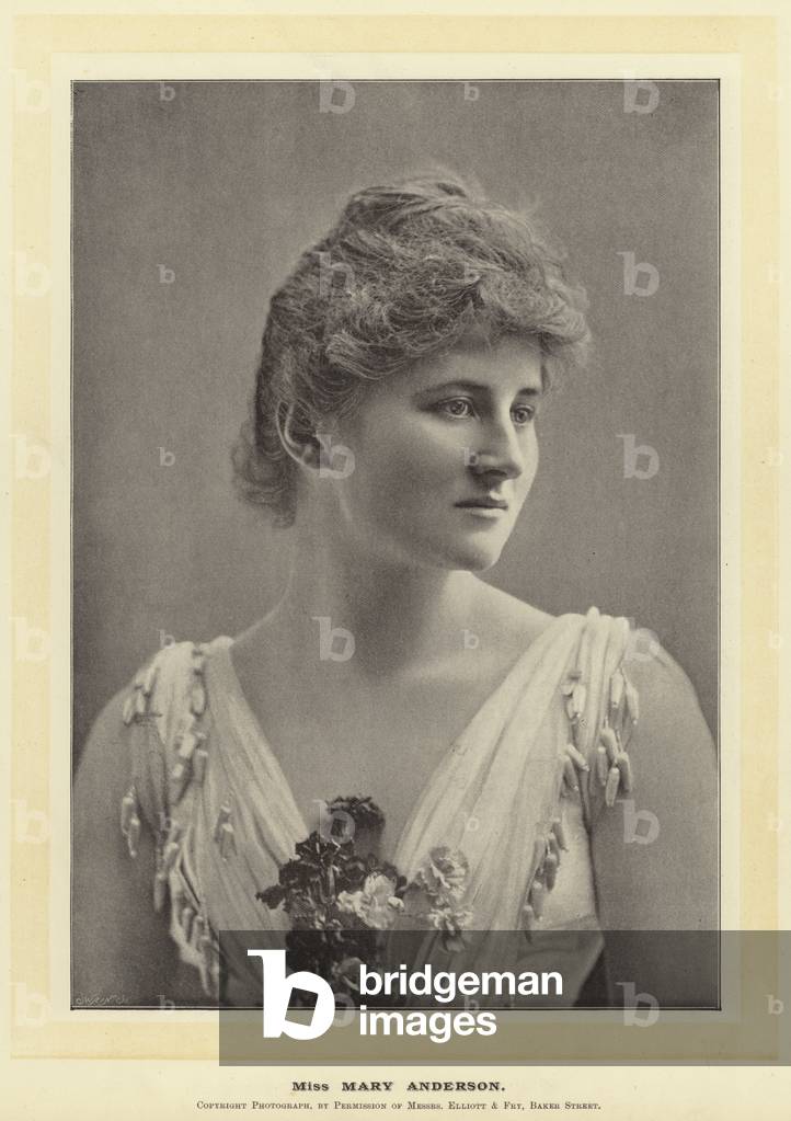 Miss Mary Anderson (b/w photo)