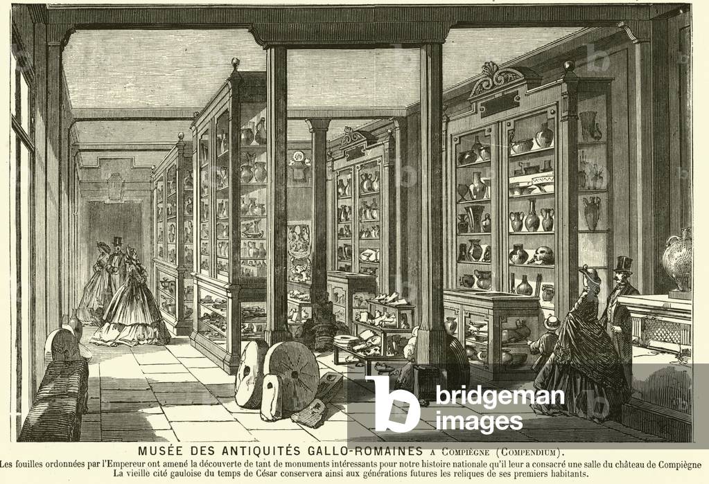 Museum of Gallo-Roman Antiquities, Compiegne, France (engraving)