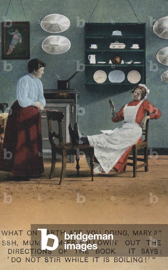 A lazy kitchen maid (colour photo)