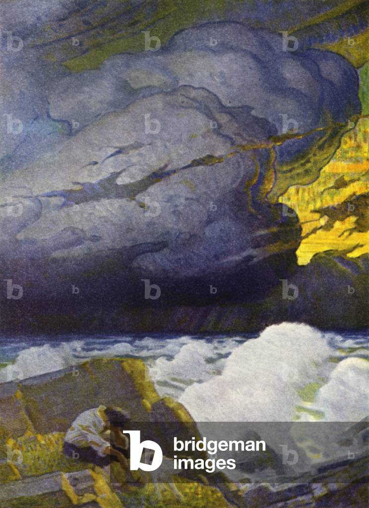 Illustration for Robinson Crusoe (colour litho)