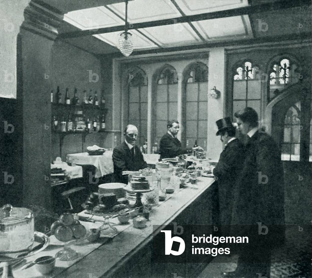 The lobby bar (b/w photo)