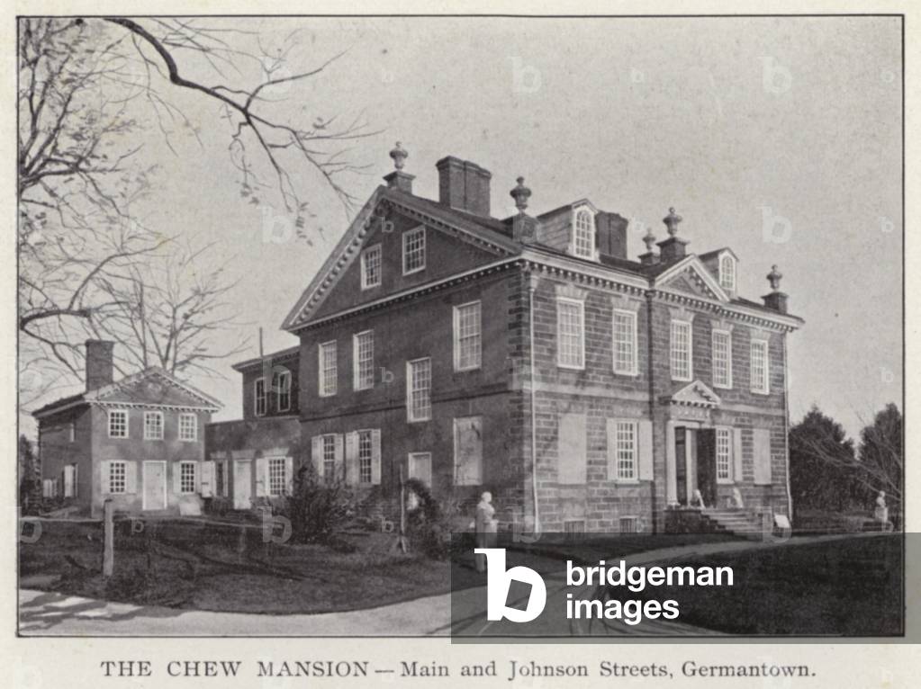 Philadelphia: The Chew Mansion, Main and Johnson Streets, Germantown (b/w photo)