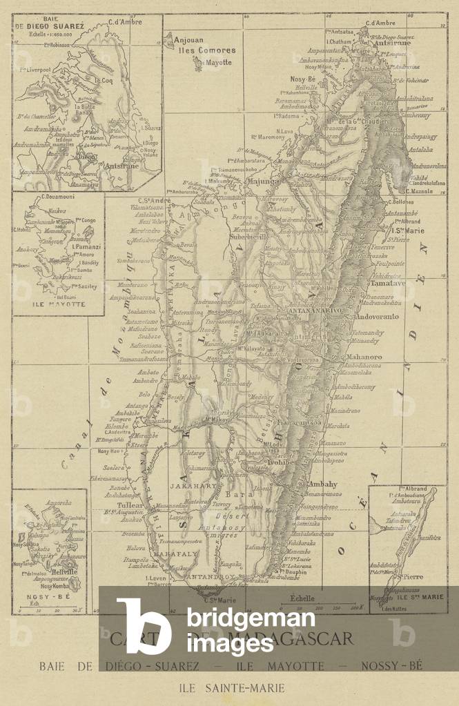Map of Madagascar (litho)