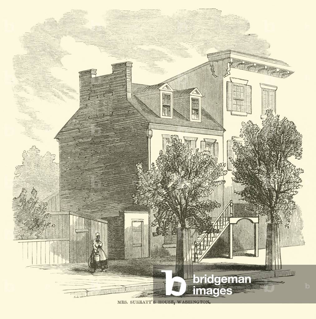 Mrs Surratt's House, Washington, April 1865 (engraving)