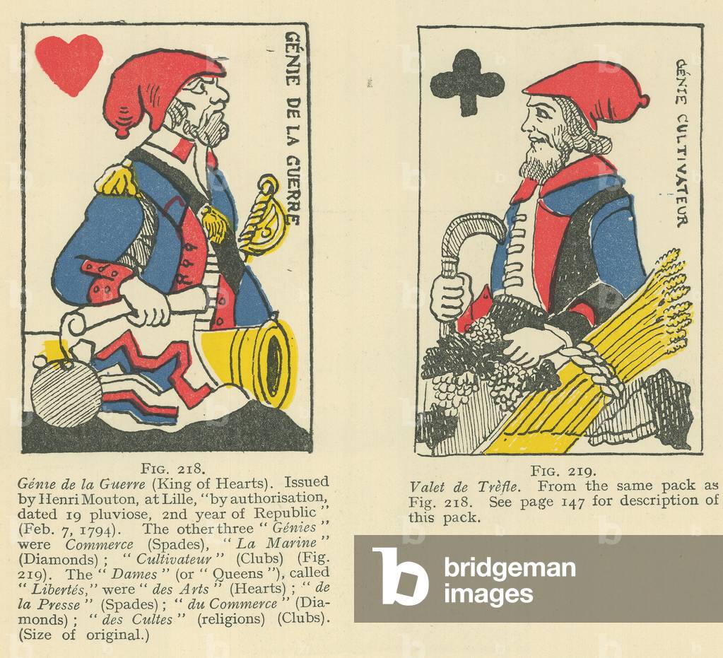 Playing cards of the French revolutionary period (colour litho)