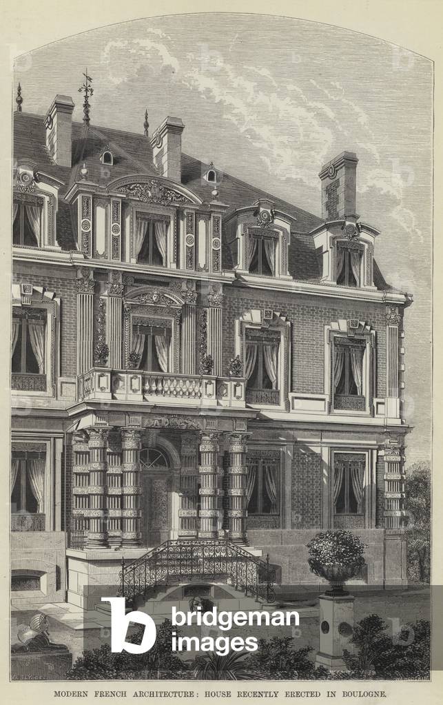 Modern French Architecture, House recently erected in Boulogne (engraving)