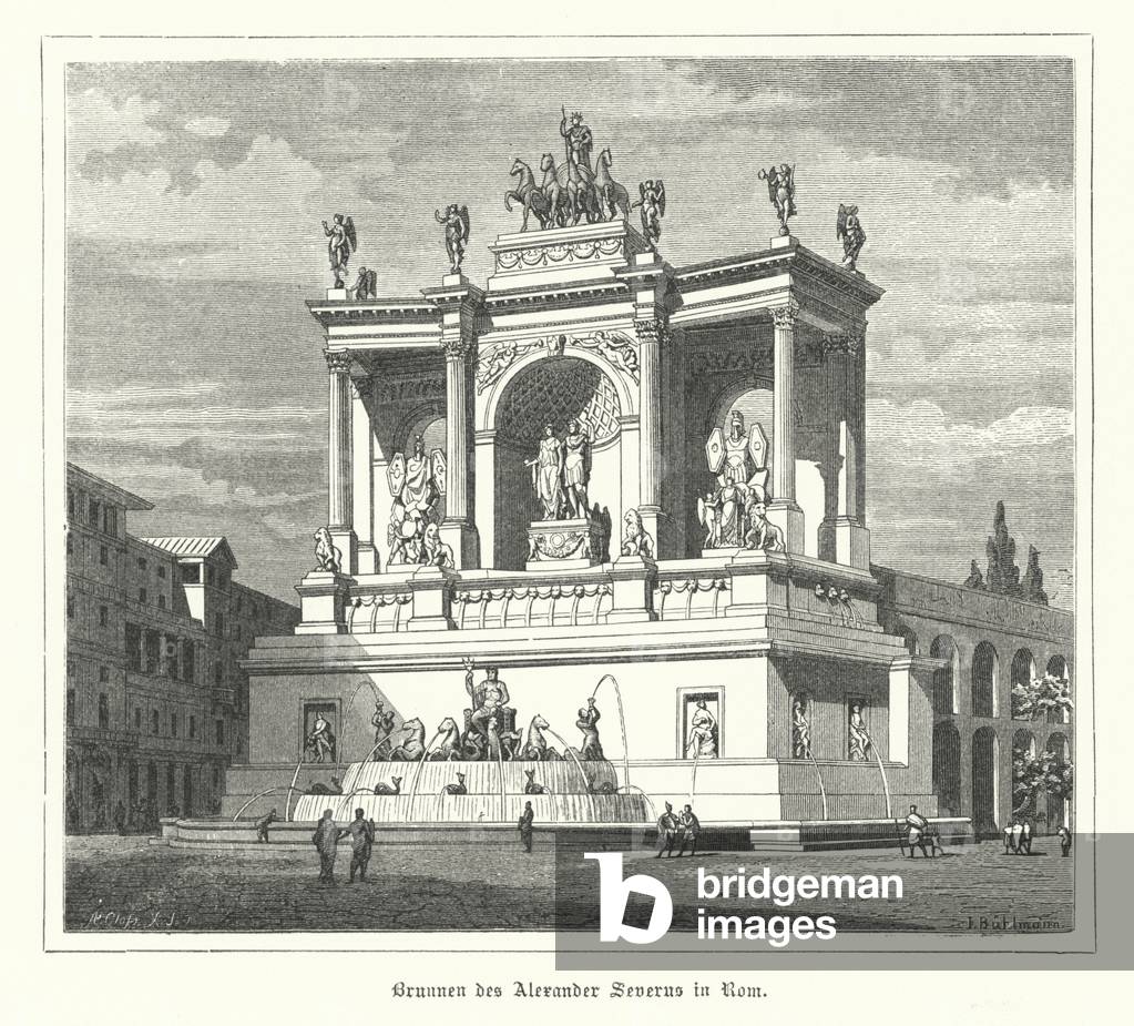 Fountain of Alexander Severus, ancient Rome (engraving)