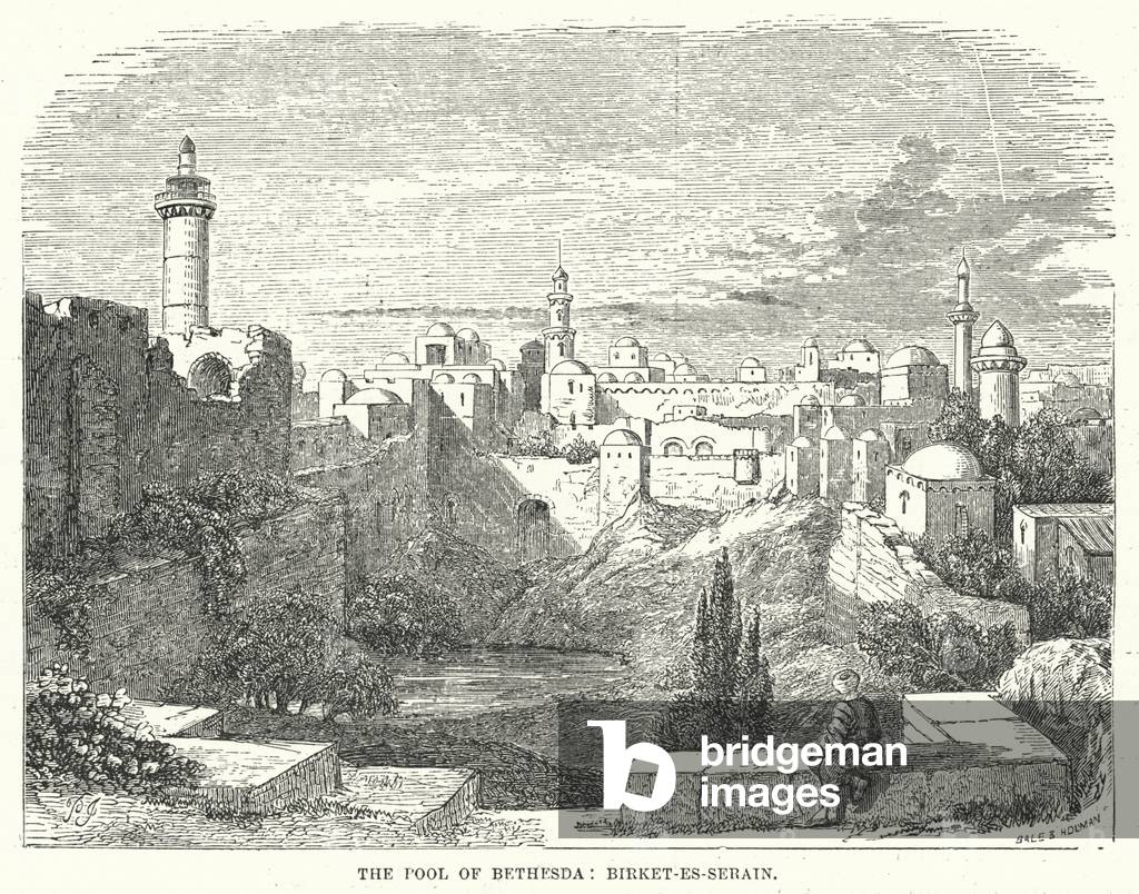 The Pool of Bethesda, Birket-es-Serain (engraving)