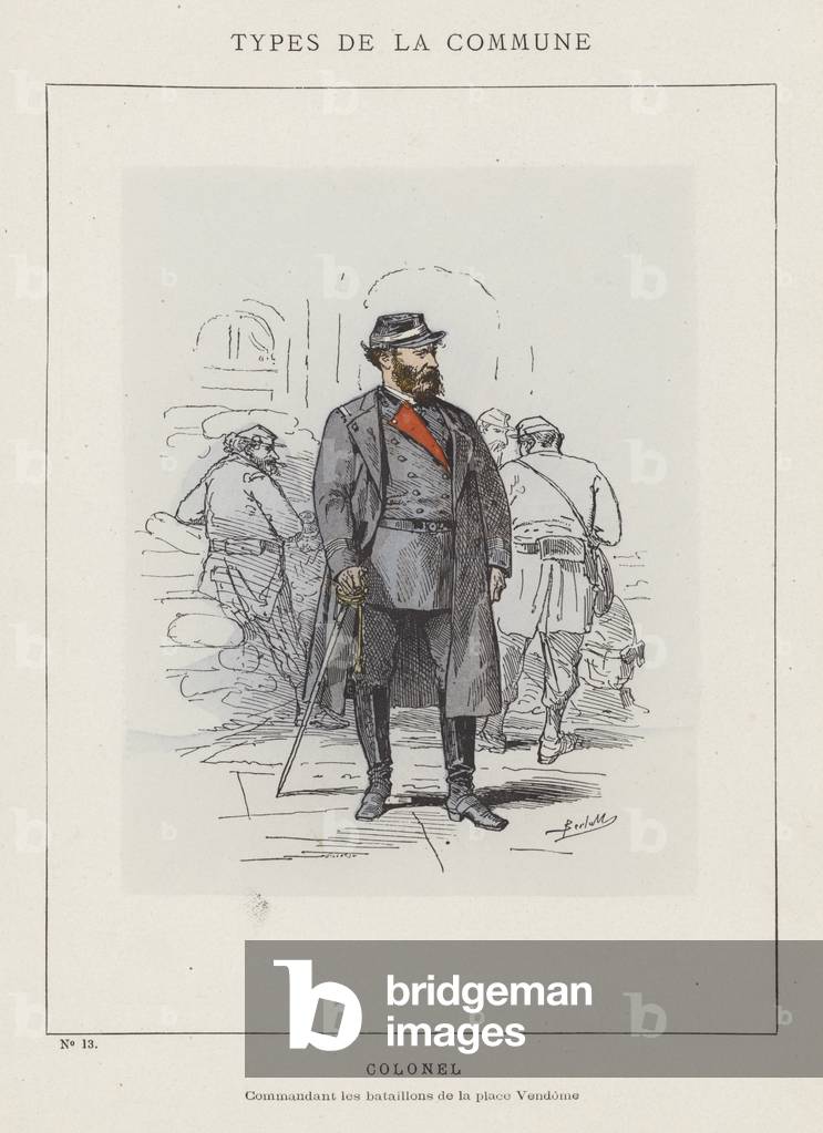 Colonel, Commandant les bataillons de la place Vendome (coloured engraving)