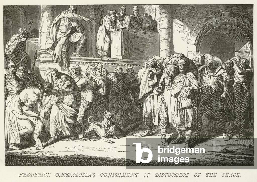 Frederick Barbarossa's punishment of Disturbers of the Peace (engraving)