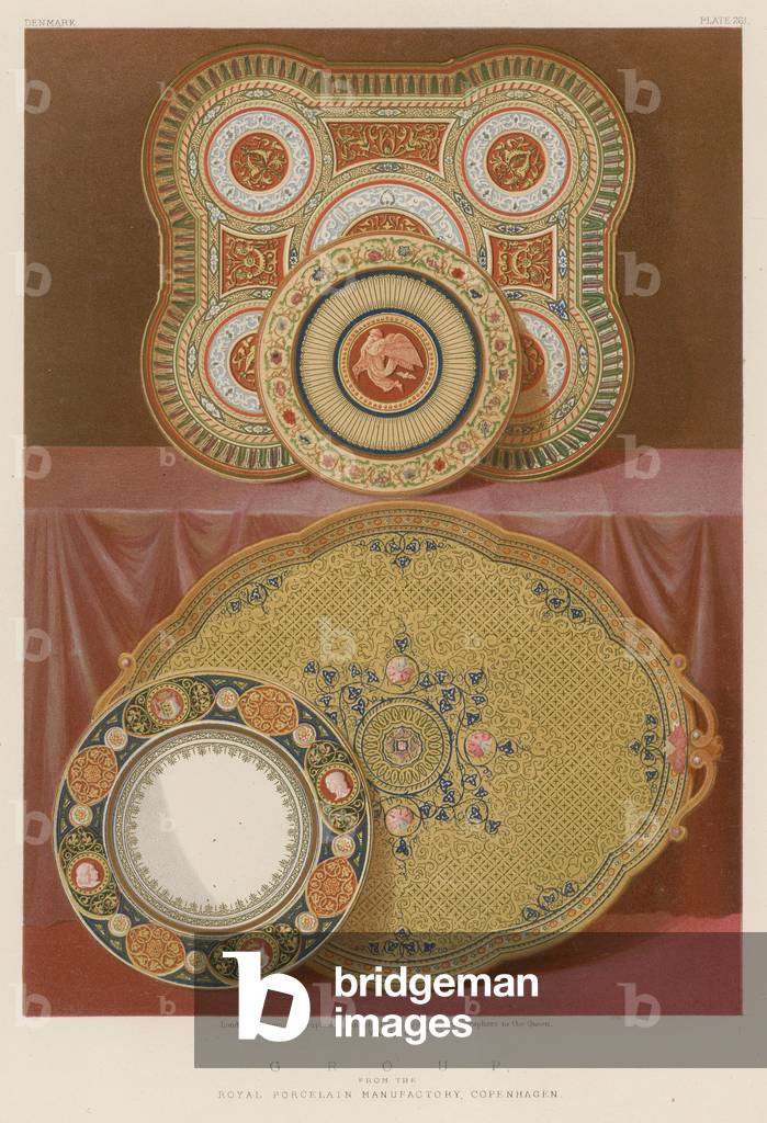 Group from The Royal Porcelain Manufactory, Copenhagen (chromolitho)