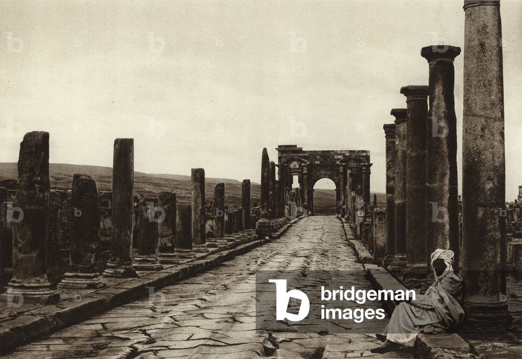 Timgad, Main Street (b/w photo)