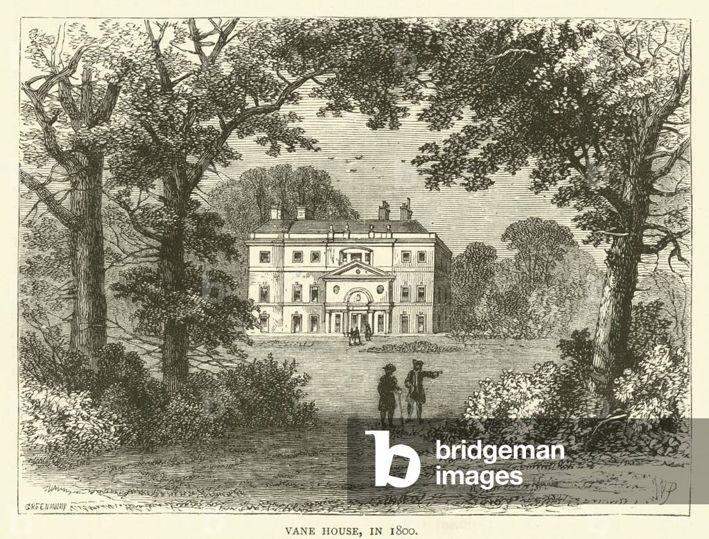 Vane House, in 1800 (engraving)