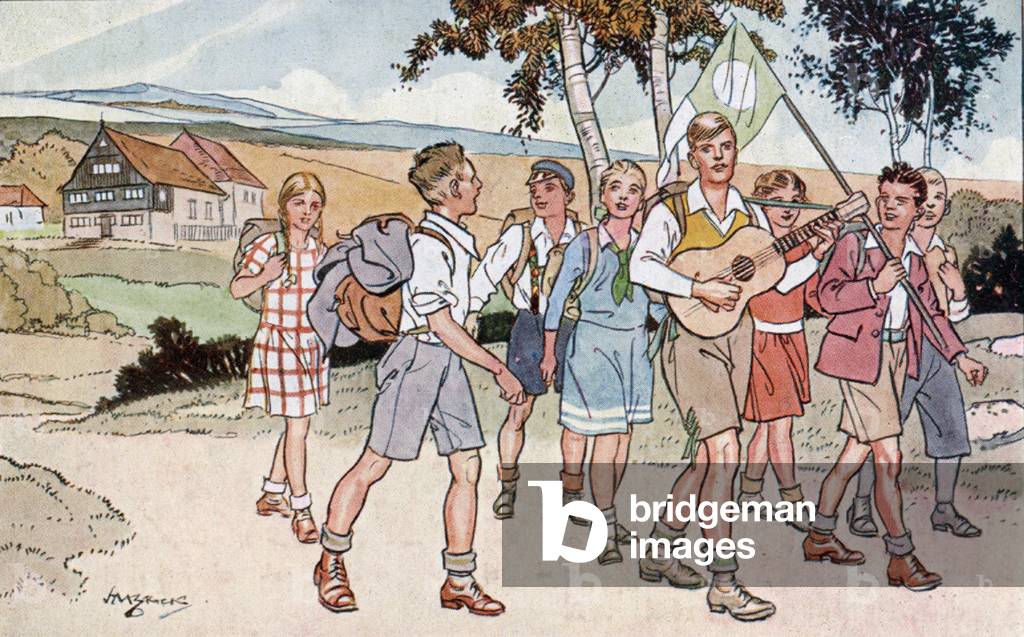 Wandervogel, German youth group (colour litho)