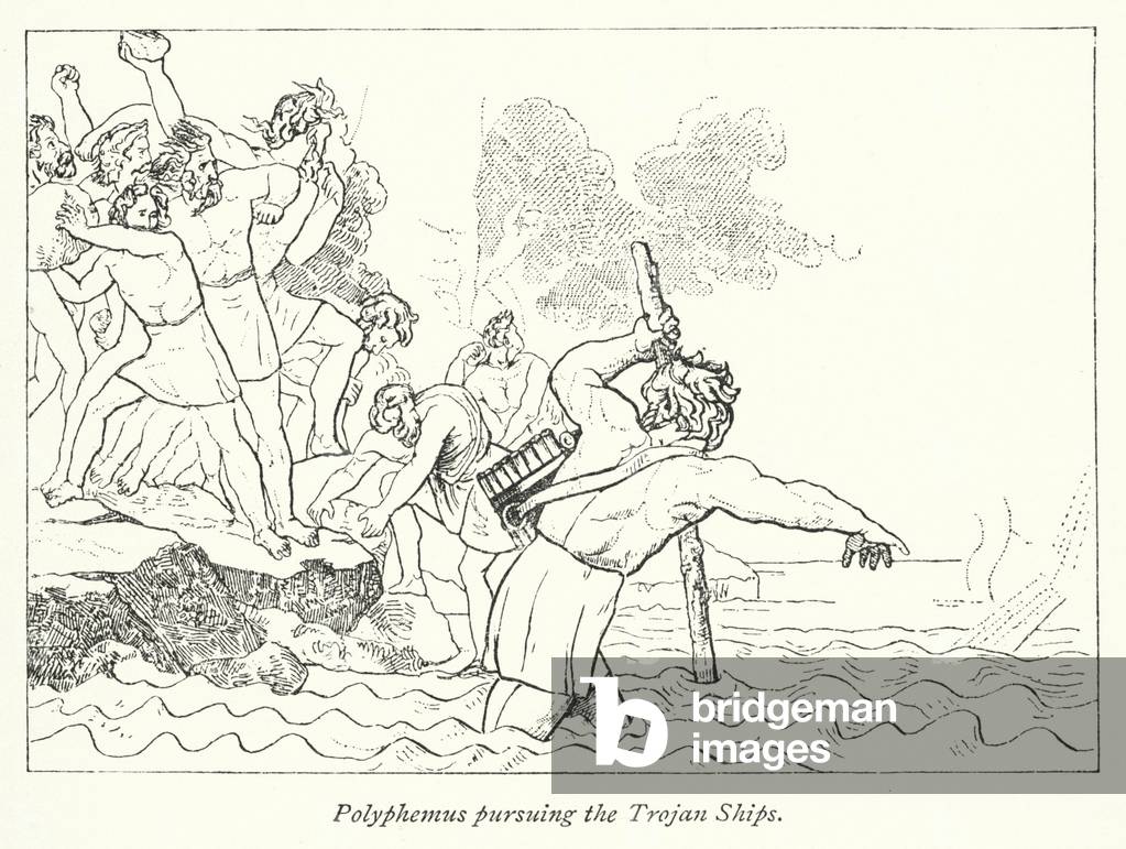 Polyphemus pursuing the Trojan Ships (litho)