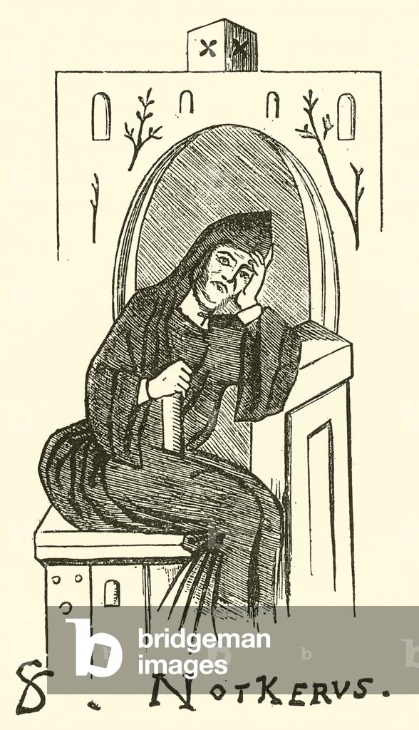Balbulus Notker (Notkerus) called St Notker, 840-912 (engraving)