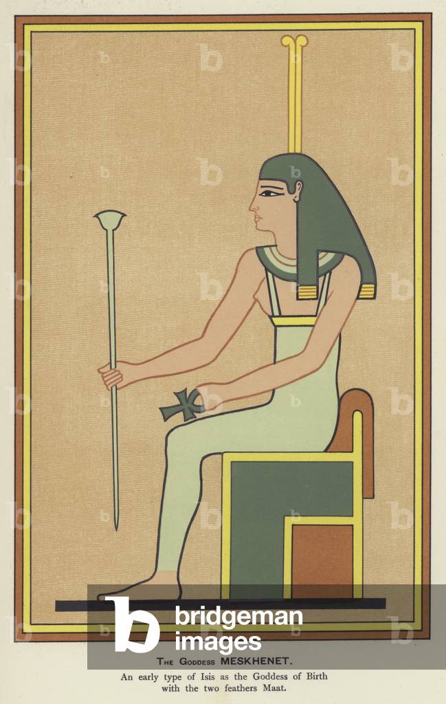 The Goddess Meshkenet (colour litho)