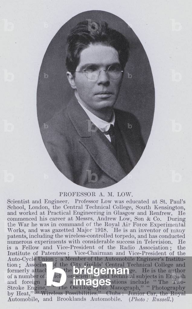 Professor A M Low (b/w photo)