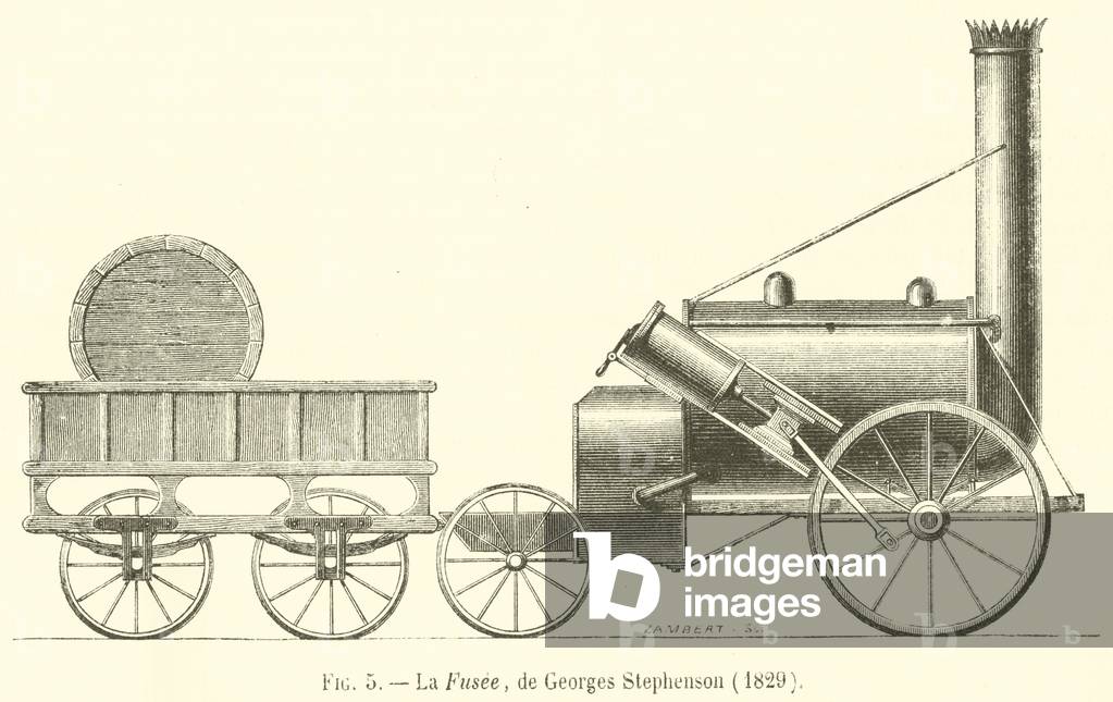 La Fusee, de Georges Stephenson, 1829 (engraving)