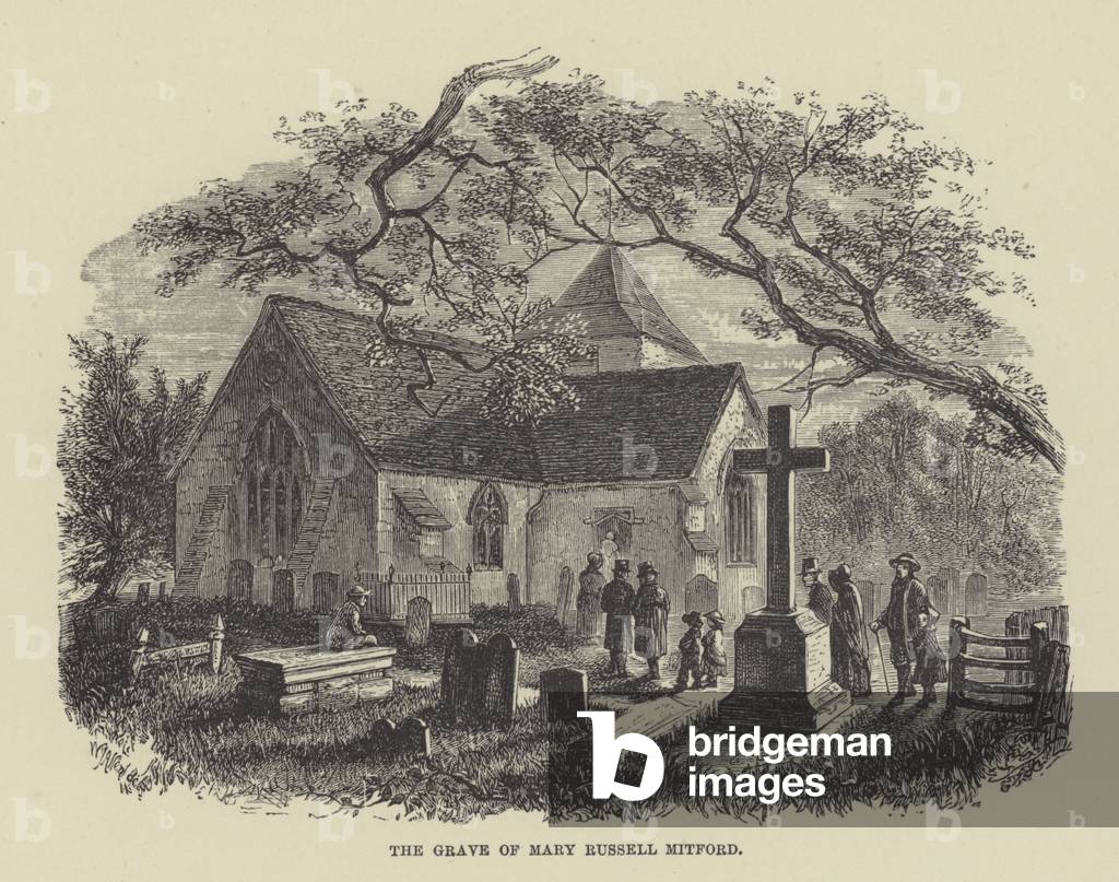 The grave of Mary Russell Mitford (engraving)