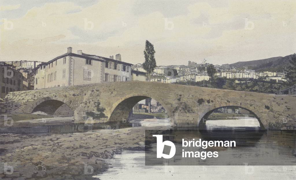 Thiers, Vue generale, prise de la rive g de la Durolle (colour photo)
