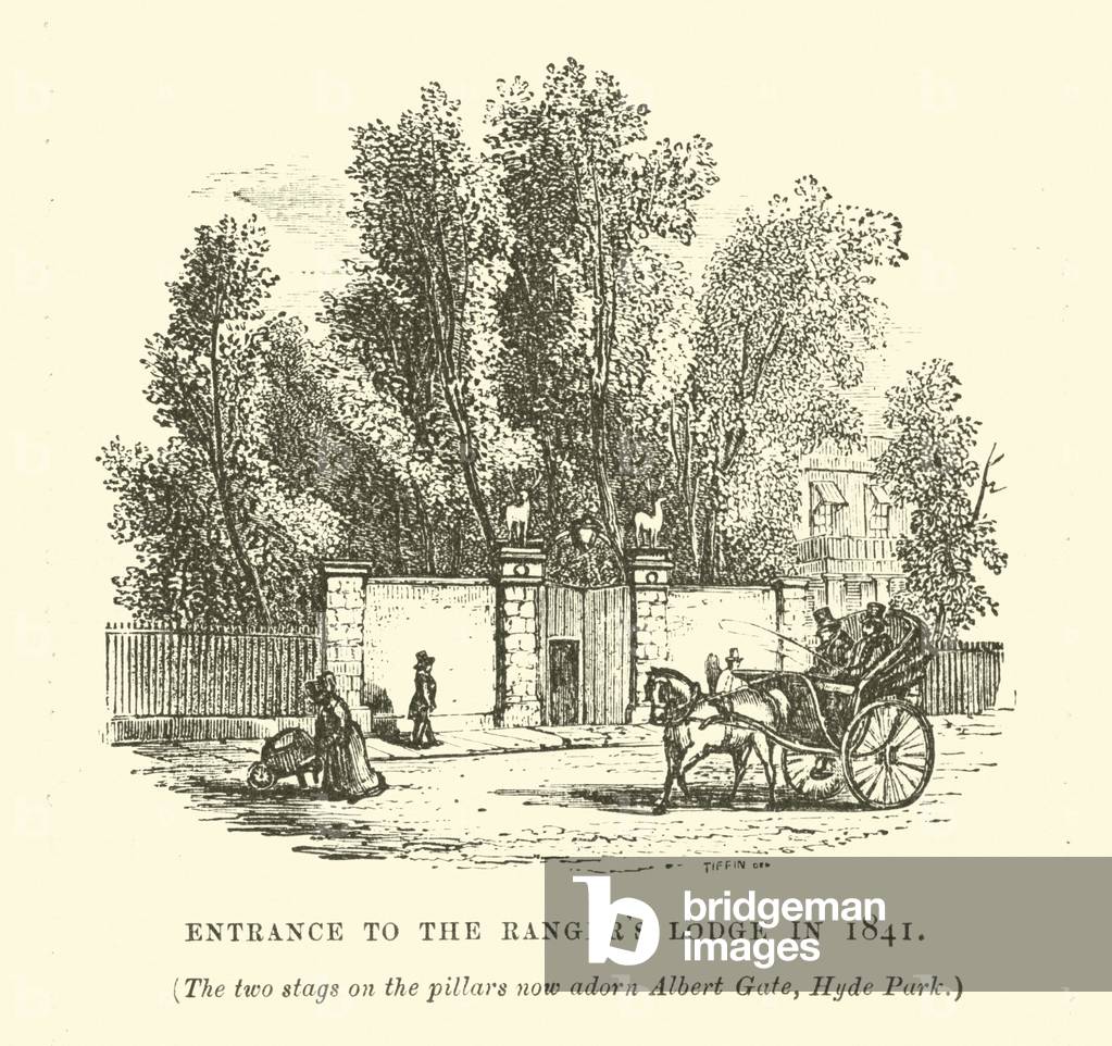 Entrance to the Ranger's Lodge, St James's Park, London, 1841 (engraving)