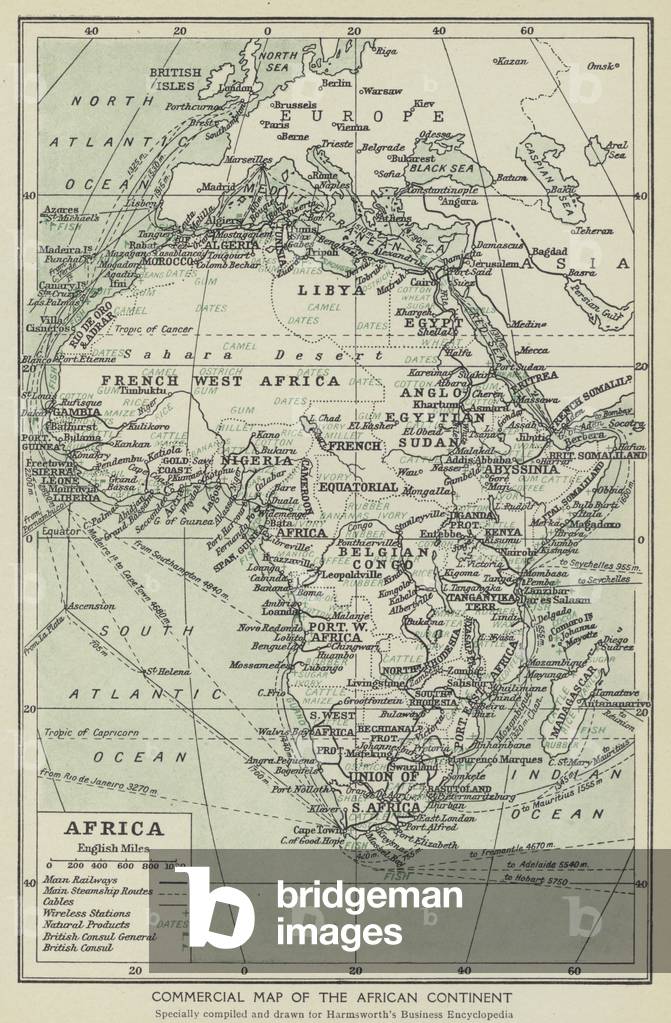 Commercial map of the African continent (litho)