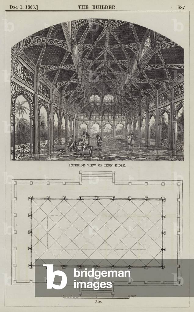 Interior View of Iron Kiosk (engraving)